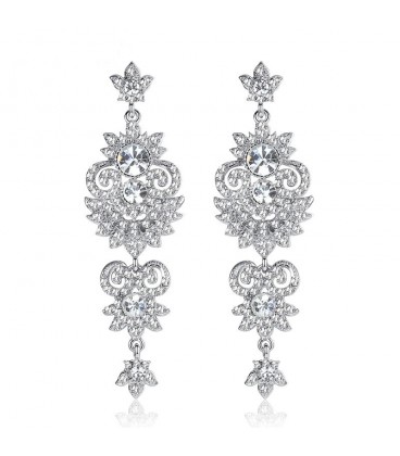 Glamourous Silver Bling Earrings