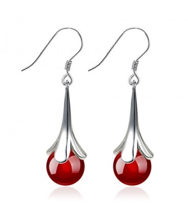 Red Tulip Earrings