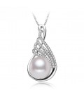 Single Tear Drop Pearl Pendant Necklace