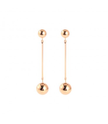 Geometric Gold Ball Dangle Earrings