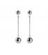 Geometric Silver Ball Dangle Earrings