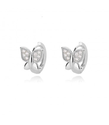 Butterfly Huggie Hoop Stud Earrings