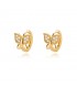 Butterfly Huggie Hoop Stud Earrings