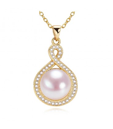 Pearl Teardrop Infinity Necklace