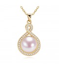 Pearl Teardrop Infinity Necklace