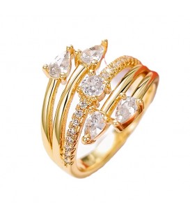 Art Deco CZ Multi Band Ring