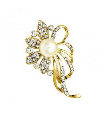 Gold Flower Brooch