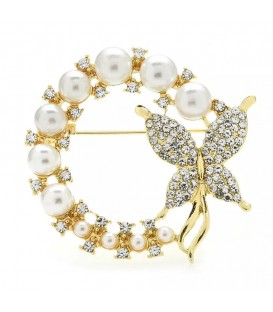 Butterfly Pearl Brooch