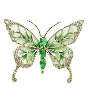 Emerald Green Butterfly Brooch