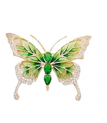 Emerald Green Butterfly Brooch