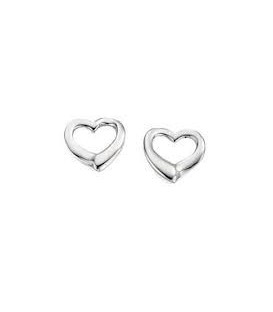 Heart Shape Sterling Silver Stud Earrings