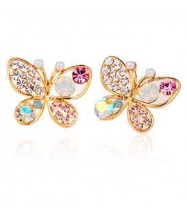 Crystal Butterfly Stud Earrings