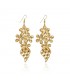 Gold Plated Flower Design Hook Earrings