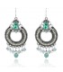 Silver Plated Light Green Clear Beads Crystal Earrings
