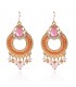 18k Gold Plated Light Pink Clear Beads Crystal Earrings