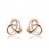 Rose Gold Plated Intersect Design Stud Earrings