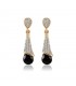 Gold Plated Crystal Tear Drop Long Earrings