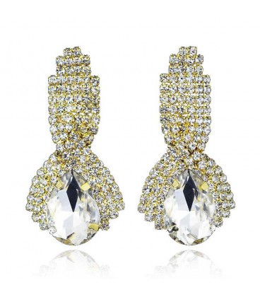 Fashion Set Auger Droplets X-type Crystal Earrings