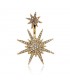 Singular Gold Plated Star Crystal Rhinestone Dangle Earring Drop