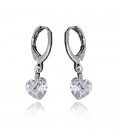 Clear Cubic Zirconia Heart Drop earrings