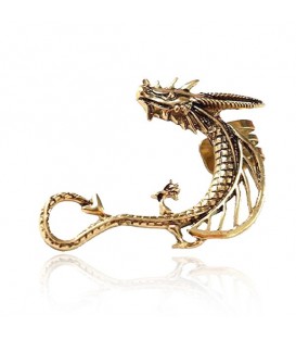 Bronze Gothic Dragon Ear Cuff Wrap Earring