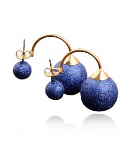 Boucle d'oreille Double Sided Gold Plated Stud Earrings