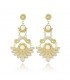 Rhinestones Resin Vintage Chandelier Charm Golden Earrings