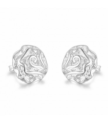 925 Sterling Silver Rose Design Stud Earrings