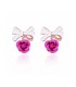 Delicate Violet Bow Rose Stud Earrings