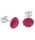 Pink Crystal Button Earrings