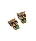 Vintage Owl Crystal Stud Earrings