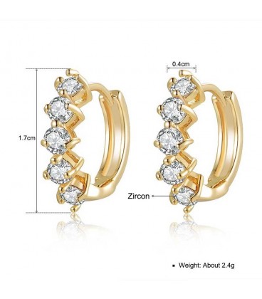 18K Gold plated Austrian Crystal Beautiful Semi Hoop Earrings