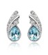 Austrian Crystal and Rhinestone Leaf Stud Earrings