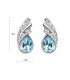 Austrian Crystal and Rhinestone Leaf Stud Earrings